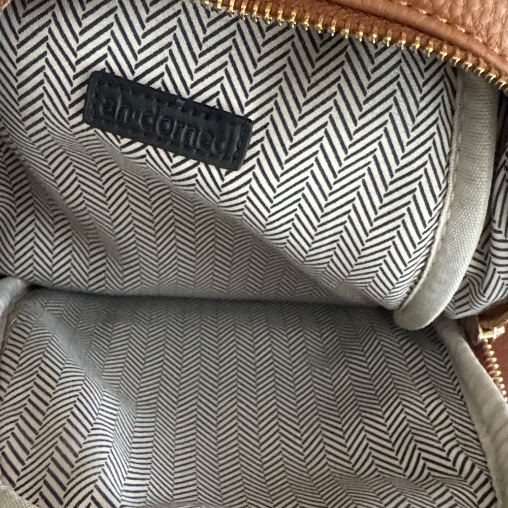 ah-dorned Women's Tan Crossbody Sling Bag Crossbody with Patterned Strap EUC - Picture 3 of 15